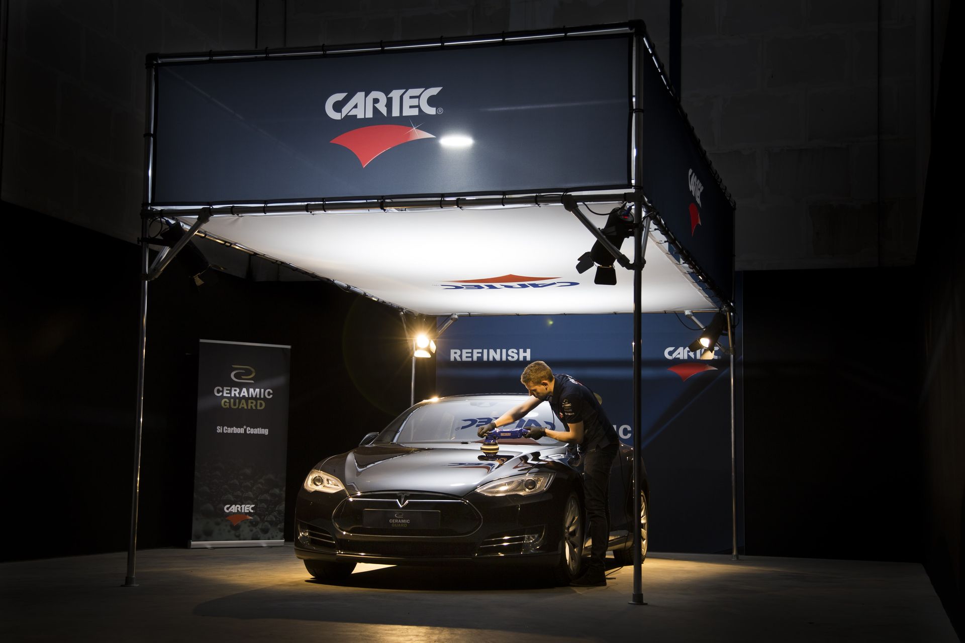 Tesla in Cartec detailing dome