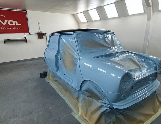 Mk1 Mini Cooper. Car Body repair and restoration in Hertfordshire