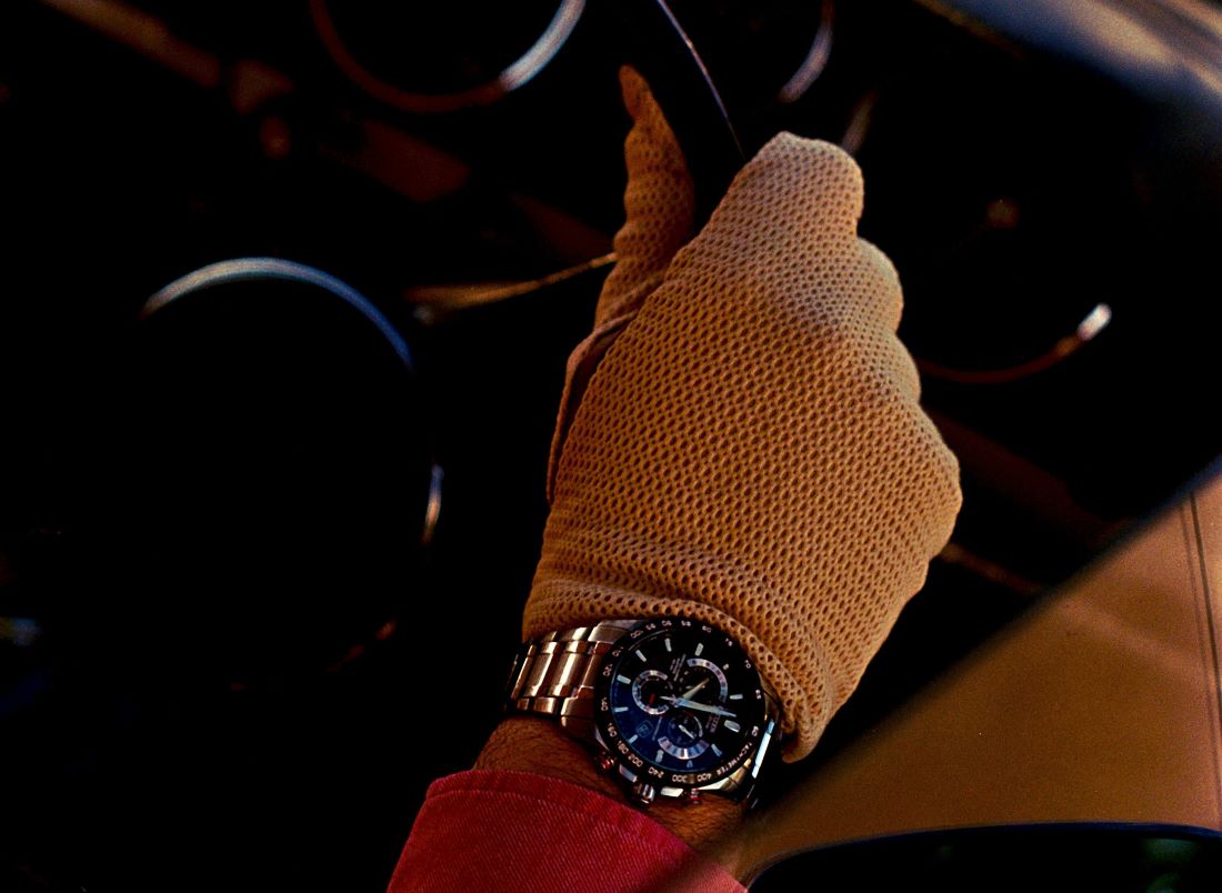 Watch and driving glove