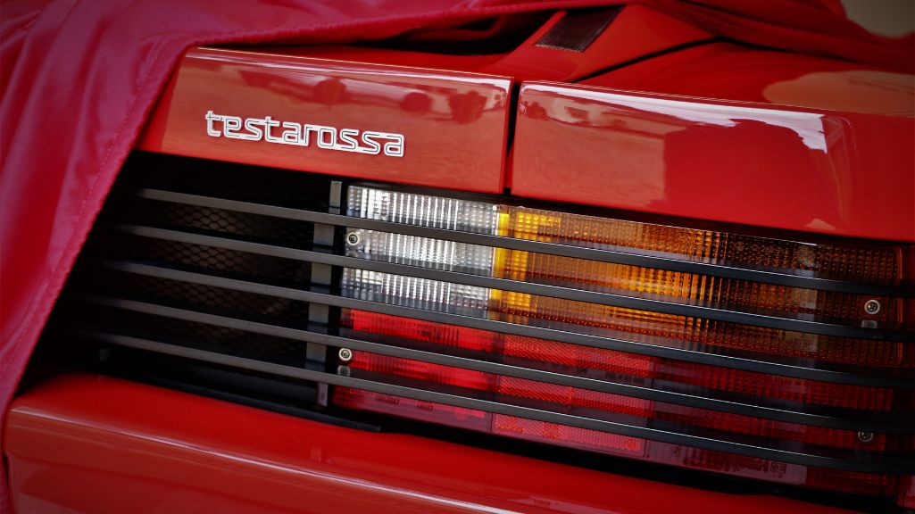 Ferrari Testarossa in car storage 